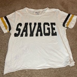 White Graphic “Savage” Tee Shirt
